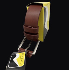 Cintura da uomo in pelle marrone firmata Roncato Made in Italy 120cm regolabile.