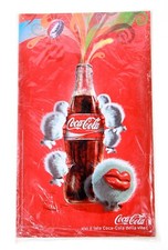 Insegna smaltata tabella pubblicitaria di latta Coca Cola con Logo e Slogan