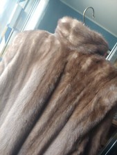 pelliccia visone come nuova cappuccio lungo taglia 50 (XL)