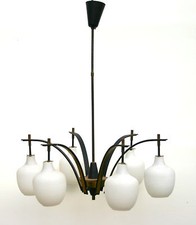 LAMPADARIO ANNI 50 A 6 LUCI MODELLO RAGNO DESIGN ITALIANO STILE GIO PONTI