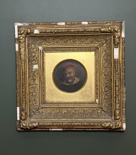 Antico dipinto olio miniatura