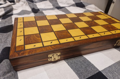 Scacchiera legno vintage - scacchiera,