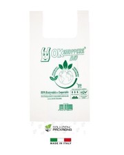 500pz. Shopper Bio Sacchetti  Compostabili Buste Spesa MEDIE Umido Norma 27*50cm