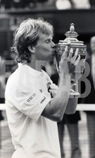 Foto vintage Tennis, Wimbledon, Stefan Edberg, 1988, stampa 20 x 13 cm