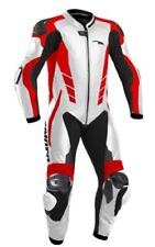Gimoto Monza taglia 52 tuta pelle uomo moto monopezzo racing bianco rosso