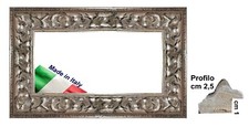Cornice Argento in legno intagliato per foto,stampe diplomi - Spess.front.cm 2,5
