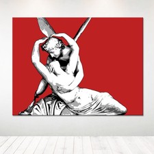 Quadro moderno Pop Art Amore e Psiche – DIPINTO A MANO, stile colorato e vivace