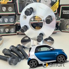 2 DISTANZIALI 12mm 4x100 60.1 + BULLONI NERI X SMART 453 DAL 2014 FORTWO FORFOUR