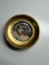 Antique Round Golden Wooden