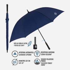 OMBRELLO PIOGGIA UOMO GOLF AUTOMATICO 103 CM TINTA UNITA BLU ELEGANTE 96022-02