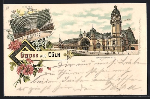 Litografia colonia stazione - litografia, colonia,