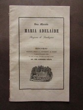 Paravia Discorso Sua Maestà Maria Adelaide Regina Sardegna Savoia Torino 1855