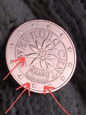 Moneta da 2 Cent 2018 Austria con Eccessi di Conio sulla facciata nazionale