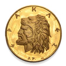 GRECIA Medaglia ERACLE Placcata Oro - Gold plated - Proof