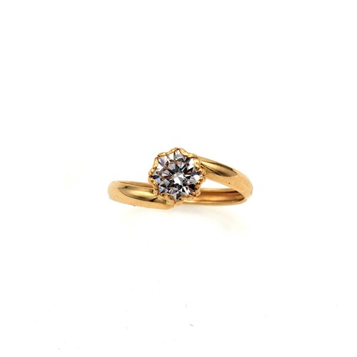 Anello solitario oro 18k - anello,