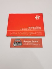 Libretto caratteristiche e prescrizioni tecniche Alfa Romeo Alfa 6 2.5