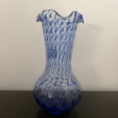 Vaso vetro soffiato blu - vaso,