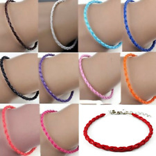 Bracciale Cuoio intrecciato 3mm Uomo Donna in pelle nero rosso blu braccialetto