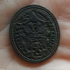 Sigillo matrice bronzo stemma  xvi xvii secolo PETRUS ULSINATIS