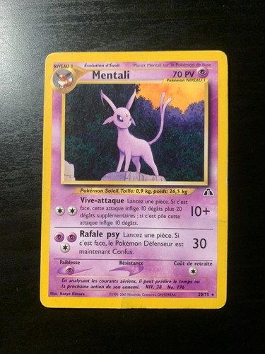 Carte pokémon mentali 20 - pokémon, 20/75