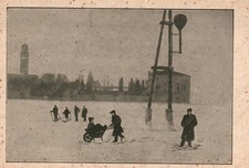 1929 VENEZIA In carriola sul ghiaccio Canzon del giazzo Cartolina