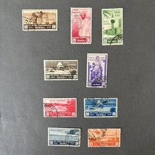 ITALIA COLONIE LIBIA 1934 8’ FIERA DI TRIPOLI 9 VALORI USATI