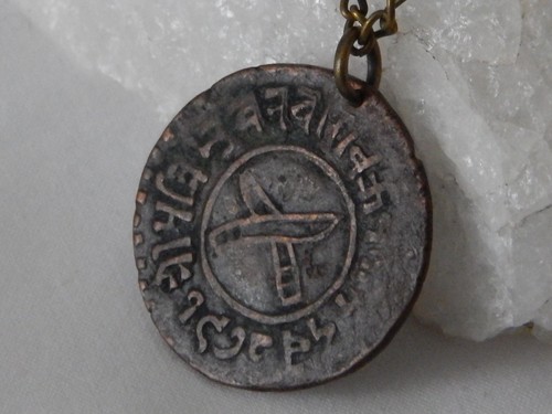 Collana con ciondolo moneta - , in