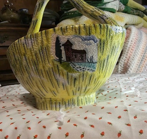 Cesto vintage dipinto mano - ,