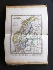 Mappa antica Scandinavia Svezia Norvegia Danimarca Atlas geografico Stieler 1868