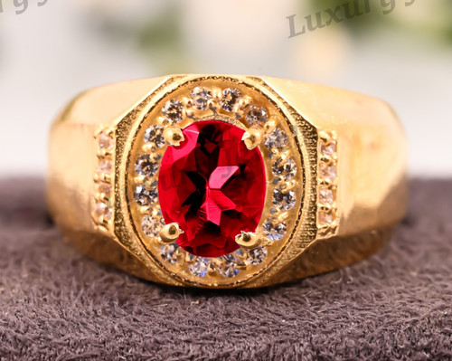 Anello uomo tormalina rosa