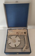 Giradischi vintage 16 giri Lesa Gutex portatile custodia blu