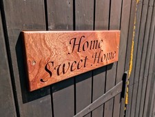 Targa in legno incisa nome casa rovere su misura 1" personalizzata indirizzo esterno