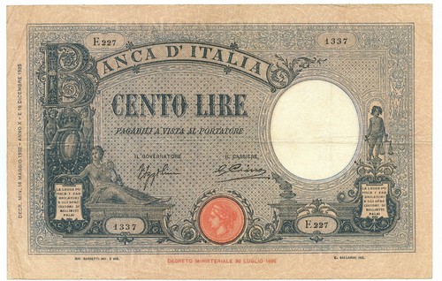 100 lire barbetti grande - 100,