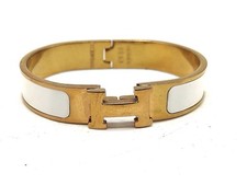 Hermes Bracciale in metallo dorato e ceramica