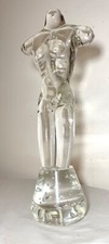 GRANDE Luigi Moro vetro trasparente soffiato a mano uomo nudo busto busto scultura statua arte