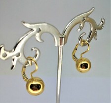 ORECCHINI ORO GIALLO 750 PERLA SFERA DONNA BOUCLES OREILLES OR JAUNE FEMME