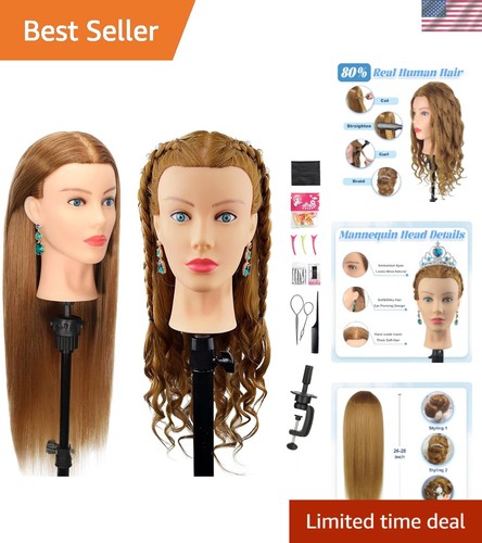 Manichino testa capelli umani - manichino,