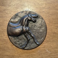 CASSINARI BRUNO (1912 - 1992) Placchetta Cavalli Opera Bassorilievo In bronzo