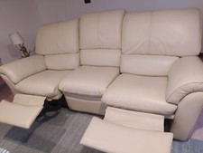 divano in pelle 3 posti con 2 sedute reclinabili manualmente