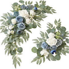 Set due pezzi swag fiori finti