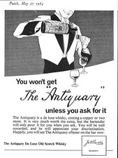 1964 ADVERT for 'ANTIQUARY' De Luxe Old Scotch Whisky Original Print Ad 488/09