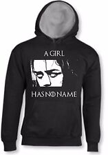 FELPA HOODIE A GIRL HAS NO NAME ARYA STARK GAME OF THRONES TRONO DI SPADE 