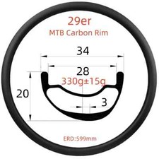 Cerchio carbonio mtb 29er 20mm