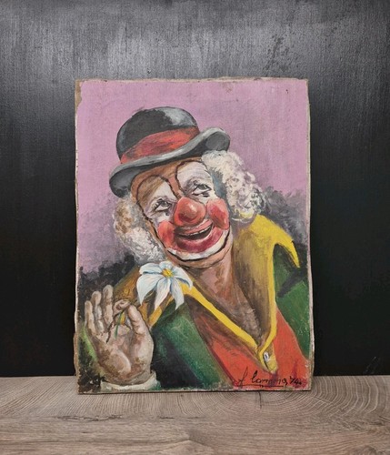 Quadro olio vintage - vintage, clown