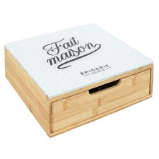 HOME DECO FACTORY KA5953 Cassetto Porta Capsule in Legno e Vetro Spazio