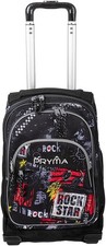 Pryma Rock - Zaino Trolley con Ruote Scuola Elementare, Media Bambino Ragazzo