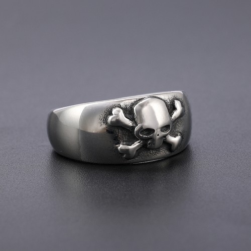 Anello teschio retrò acciaio - anello,