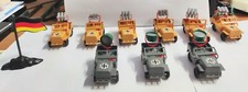 Lotto 9 Jeep Militari Giocattolo in Plastica Fanteria Tedesca.