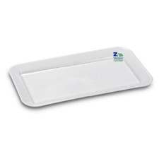 VASSOIO PIATTO ESPOSITORE PER ALIMENTI RETTANGOLARE BIANCO CM 30X16X2,5 H