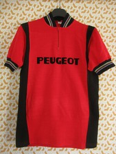 Maillot Cycliste vintage Peugeot Acrylique 70'S jersey rouge shirt - M